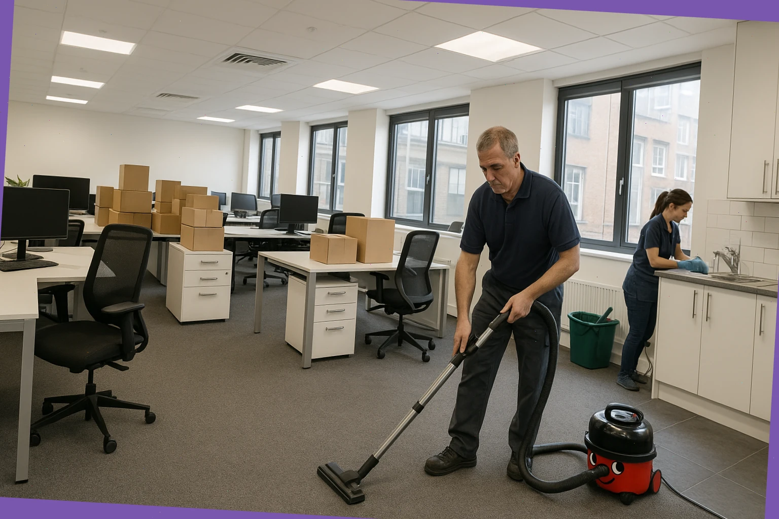 End-of-tenancy office clean before handover