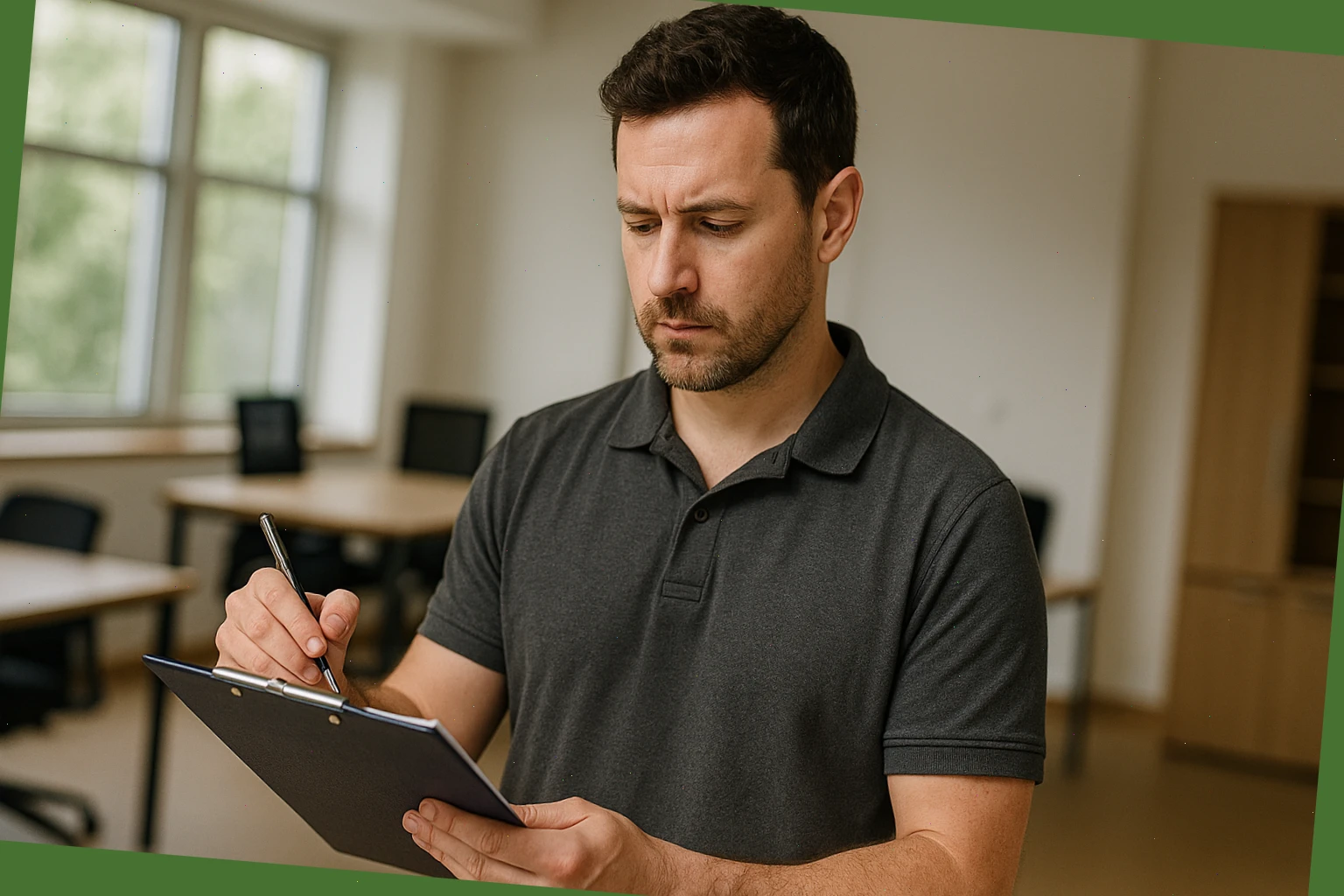 Daniel O’Connor reviewing checklists